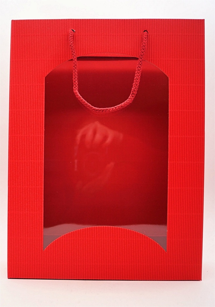 [LH14133] Geschenktüte 3 Fl. Rot gewellt