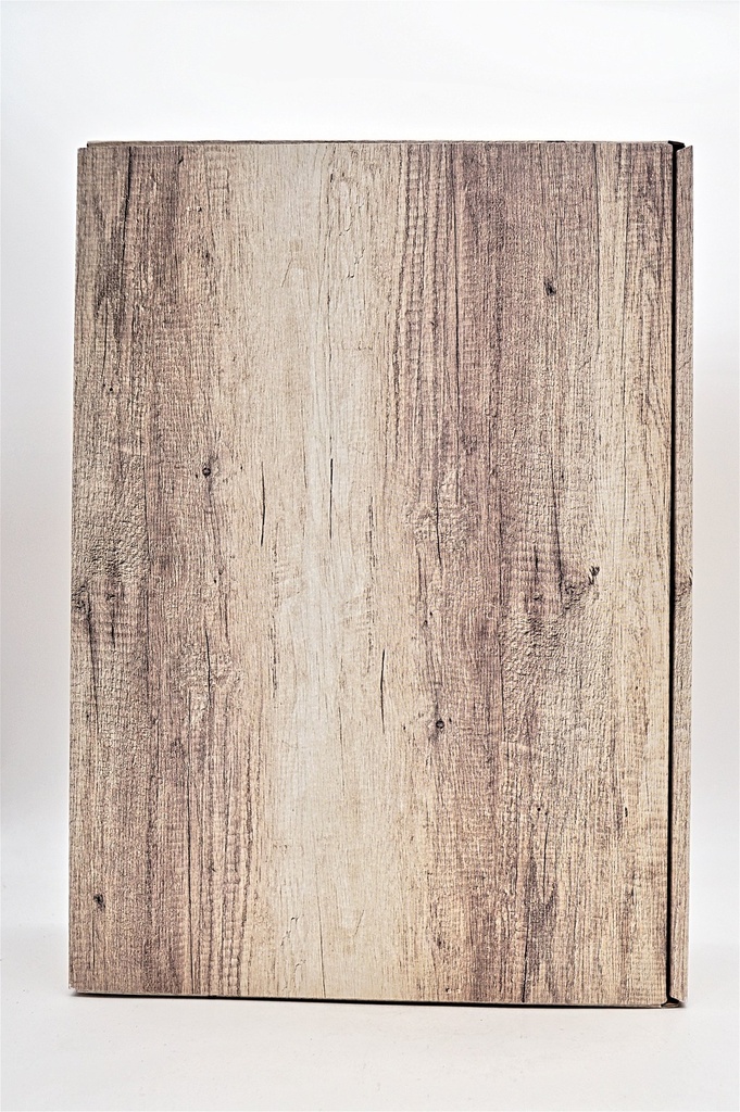 [LH16427] Geschenkbox Holzoptik für 3 Flaschen